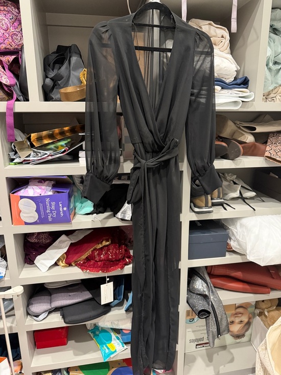 Fashion Nova Pants - Sheer Black jumpsuit with slits